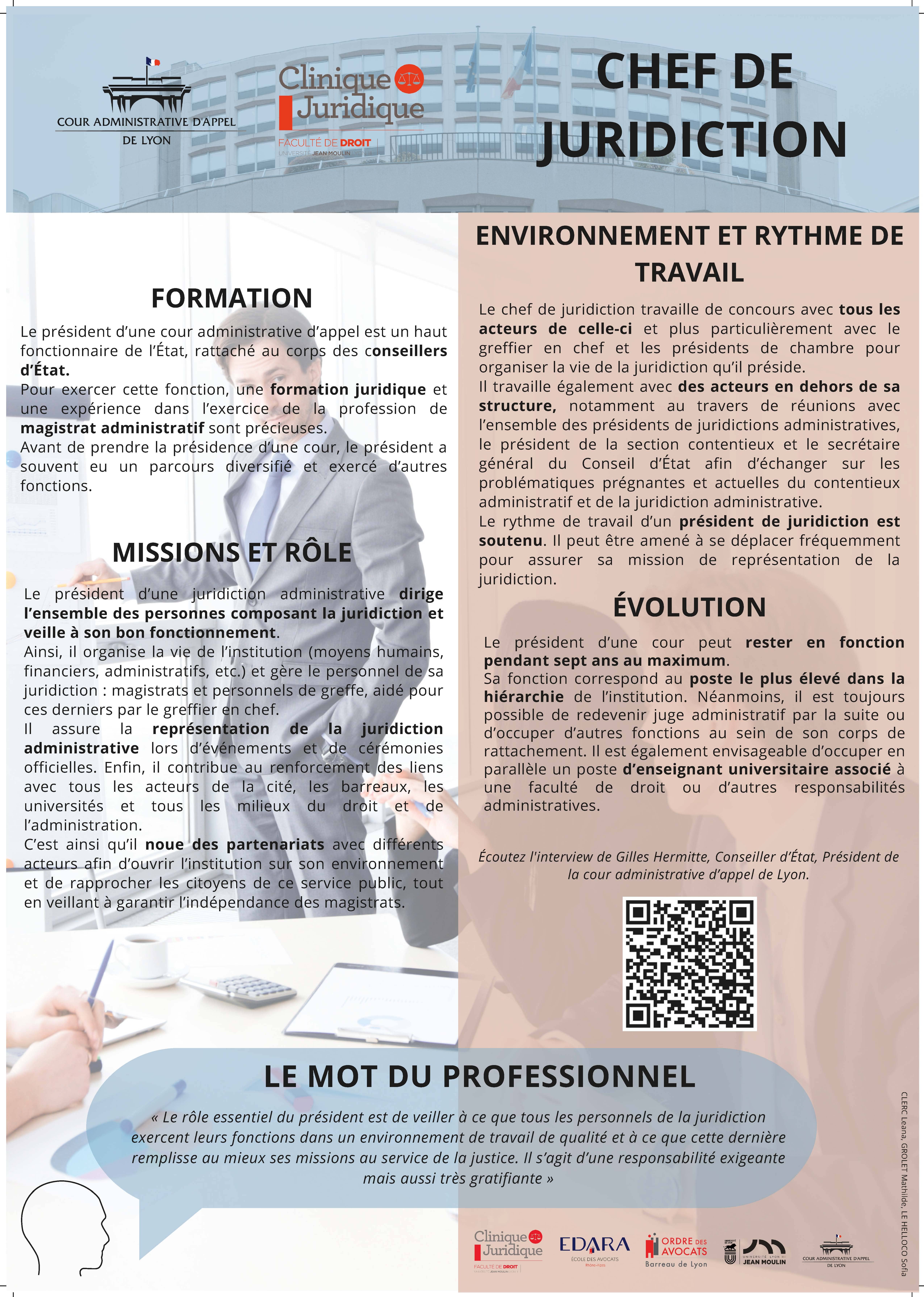 7 Chef de juridiction administrative